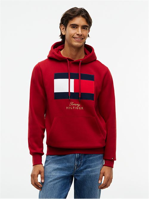 gifting flag fleece hoodie TOMMY HILFIGER | MW0MW45189XLD